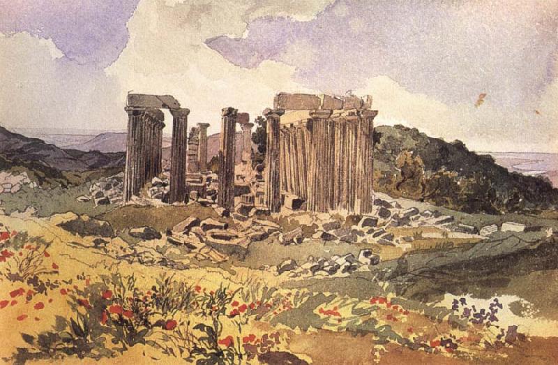 Karl Briullov The Temple of Apollo Epkourios at Phigalia France oil painting art